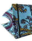 Canvas Embroidered Large Toile de Jouy Voyage Book Tote Celestial Blue