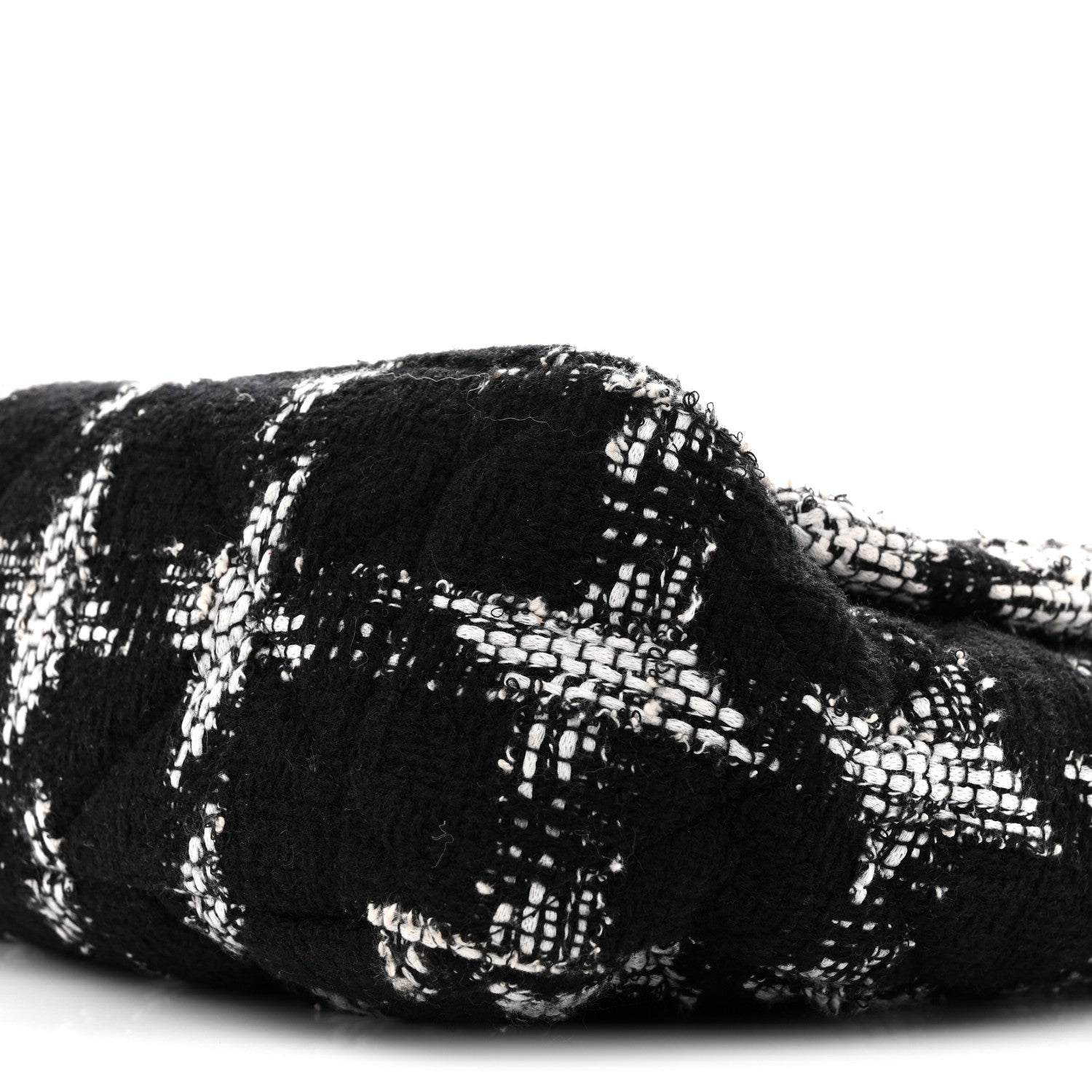 Tweed Quilted Maxi CHNL 19 Flap Black White