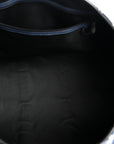 Calfskin Shadow Monogram Keepall Bandouliere 50 Ink Blue White