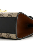 GG Supreme Monogram Calfskin Small Padlock Shoulder Bag Beige Black Cuir