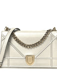Metallic Grained Calfskin Medium D1ORama Flap Bag Silver