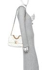 Lambskin Quilted Medium CHNL 19 Flap White
