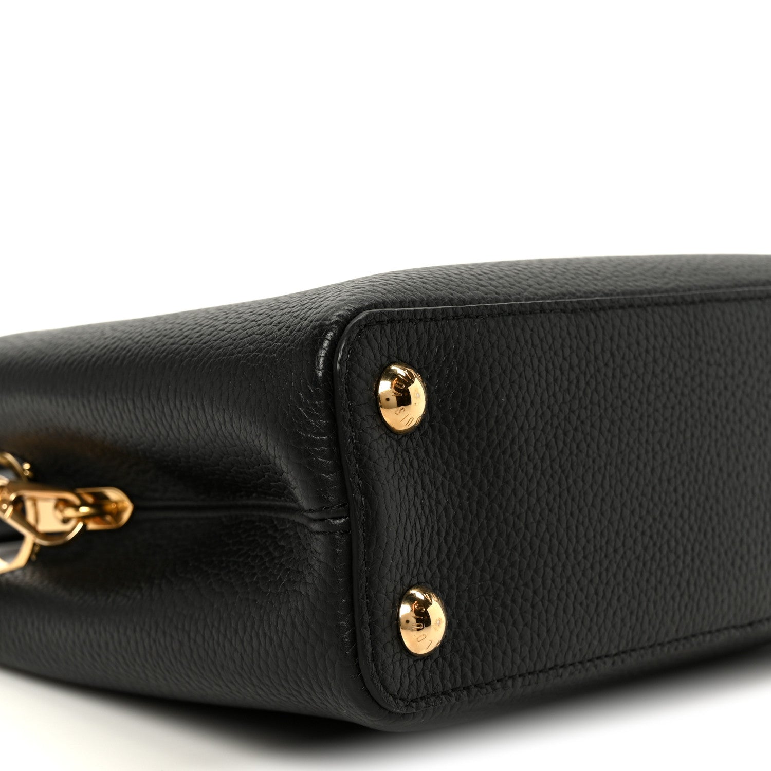 Taurillon Embellished Flower Handle Capucines BB  Black