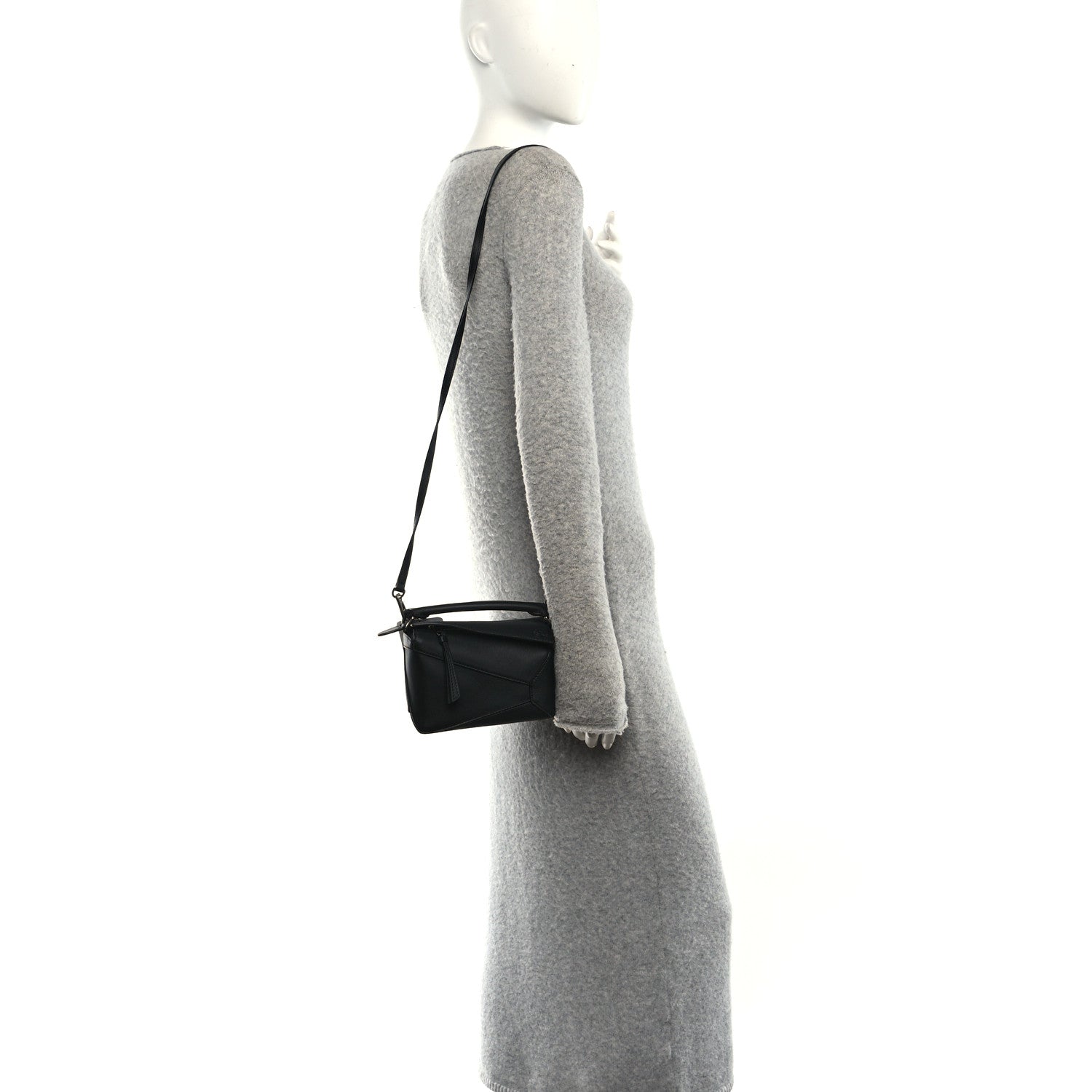 Calfskin Mini Puzzle Edge Bag Black