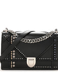 Lambskin Multi Studded Medium D1ORama Flap Bag Black