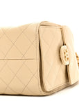 Caviar Quilted Small CHNL 25 Handbag Light Beige