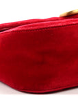 Velvet Matelasse Mini GG Marmont Shoulder Bag Hibiscus Red