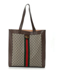 GG Supreme Monogram Web Large Ophidia Vertical Shopping Tote Brown