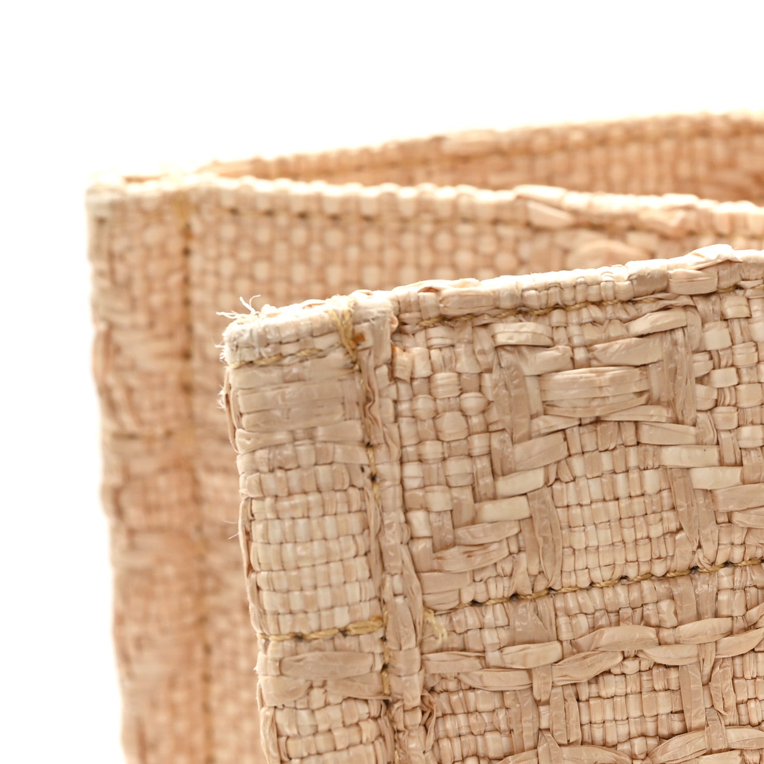 Raffia Cannage Medium Book Tote Natural
