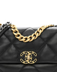 Lambskin Quilted Medium CHNL 19 Flap Black