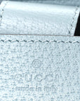 GG Supreme Monogram Textured Dollar Calfskin Web Small Ophidia Bucket Shoulder Bag Dusty Blue