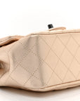 Metallic Lambskin Quilted Mini Square Flap Gold Black