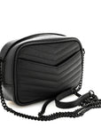 Grain De Poudre Matelasse Monochrome Monogram Mini Lou Camera Bag Black