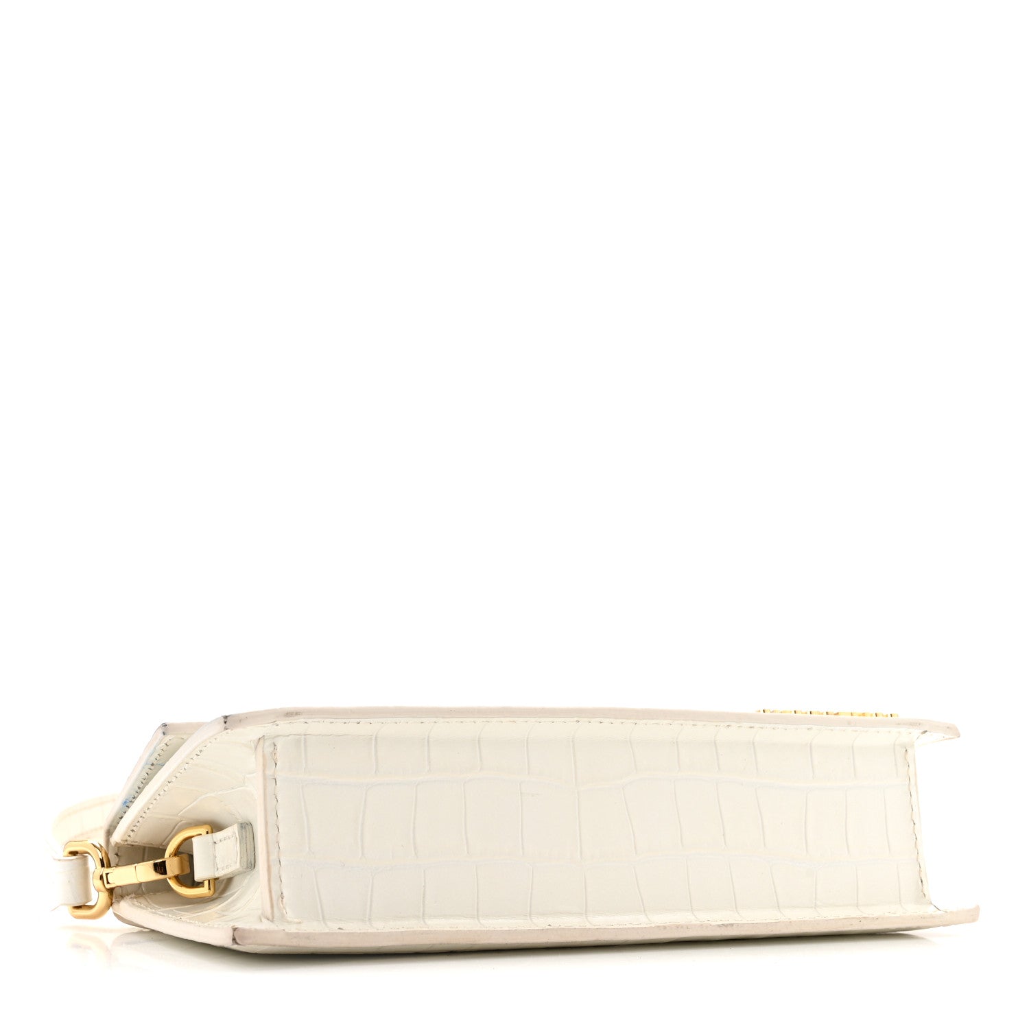 Calfskin Crocodile Embossed Le Chiquito Long White