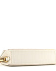 Calfskin Crocodile Embossed Le Chiquito Long White