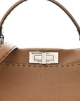 Cuoio Romano Selleria Bi-Color Large Peekaboo Iconic Satchel  Mou Deserto