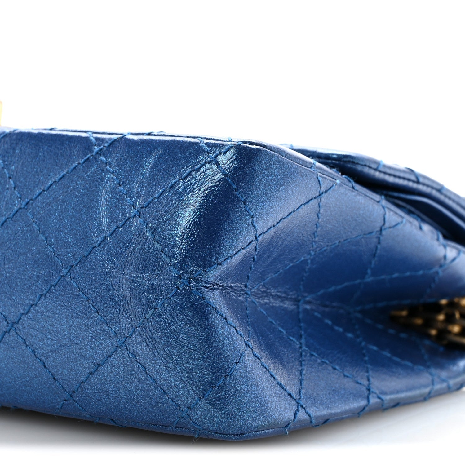 Metallic Calfskin Quilted 2.55 Reissue 225 Flap Blue