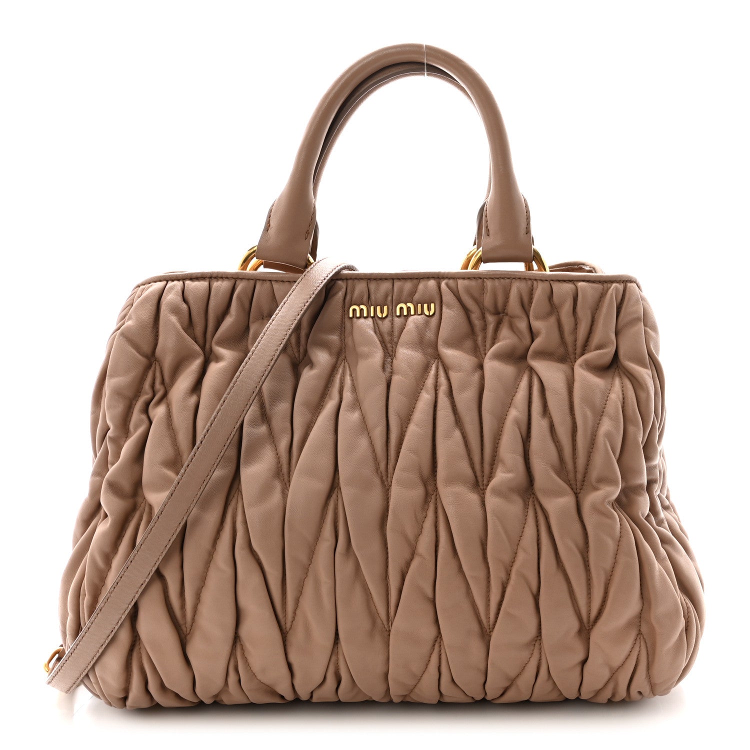 Nappa Matelasse Bauletto Top Handle Bowler Cammeo