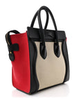 Canvas Smooth Calfskin Micro Tri-Color Luggage Carmin