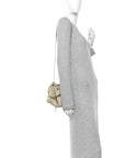Metallic Woven Bon Bon Bag Champagne