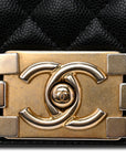 Caviar Quilted Small Boy Flap Black
