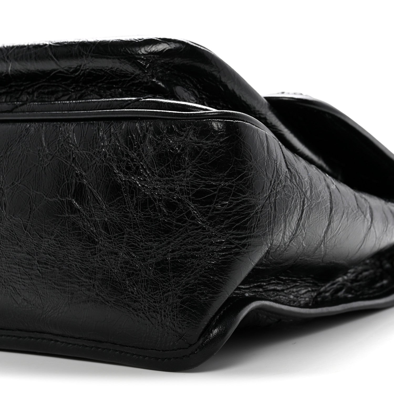 Crinkled Calfskin Matelasse Monogram Medium Niki Chain Satchel Black