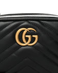 Calfskin Matelasse Mini GG Marmont Chain Shoulder Bag Black