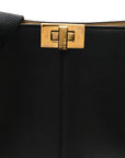 Vitello Seta Glazed Fabric FF 1974 Medium Peekaboo X-Lite Black Mogano Panna