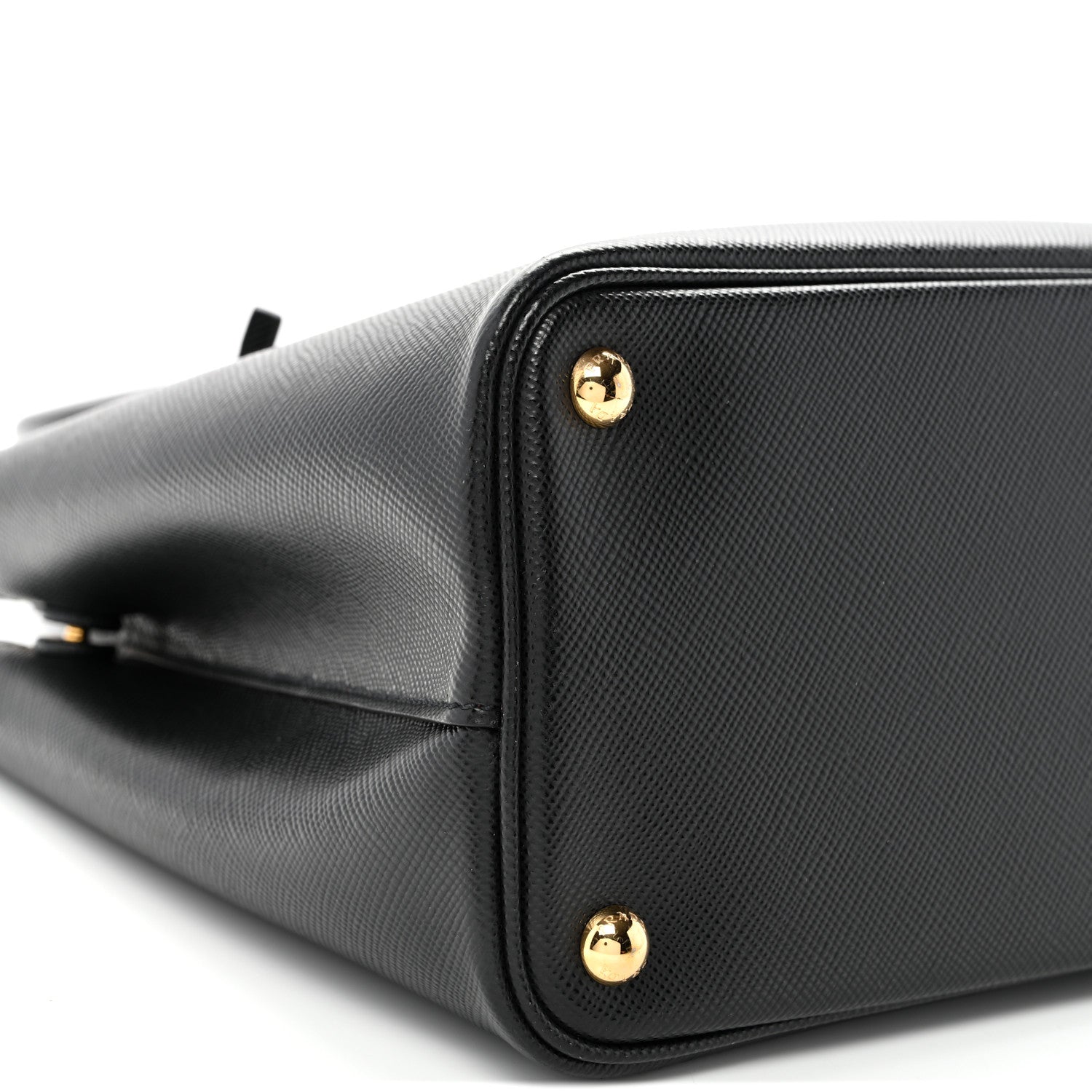 Saffiano Cuir Small Double Bag Black Fuoco