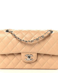 Caviar Quilted Small Double Flap Beige
