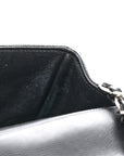 Caviar Chevron Quilted Mini Rectangular Flap Black