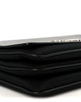 Saffiano Tessuto Nylon Chain Shoulder Bag Black