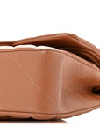 Lambskin Quilted Medium Double Flap Brown