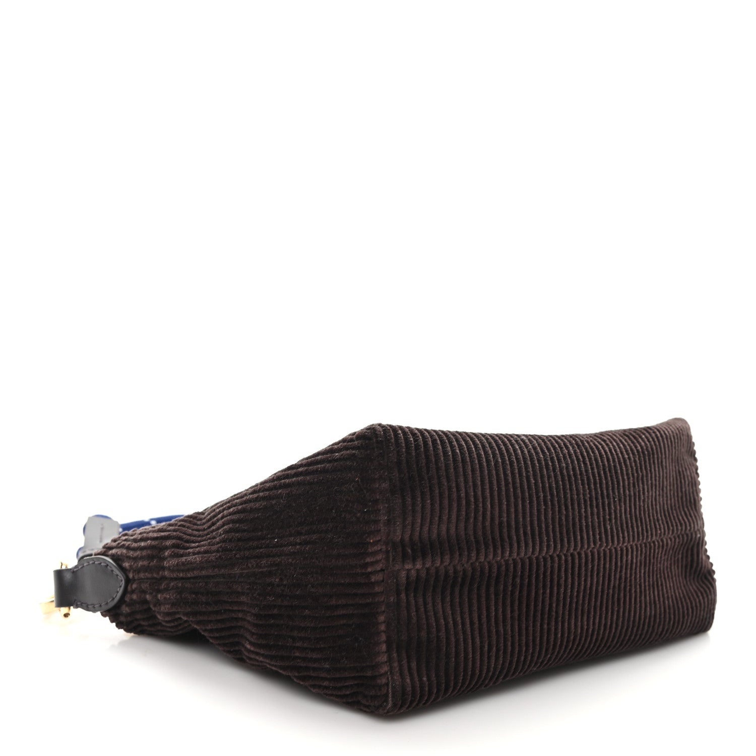 Corduroy Pouch Bag Ebony Baltic Blue