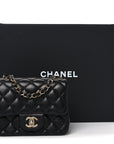 Lambskin Quilted Mini Square Flap Black