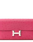 Ostrich Constance Long Wallet Rose Tyrien