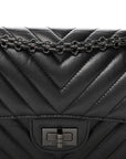 Aged Calfskin Chevron Quilted 2.55 Reissue Mini Flap So Black