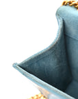 Smooth Calfskin Small Classic Monogram Kate Tassel Satchel Turquoise