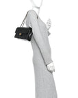 Caviar Quilted Small Double Flap Black