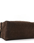 Suede Quilted Medium CHNL 25 Handbag Dark Brown