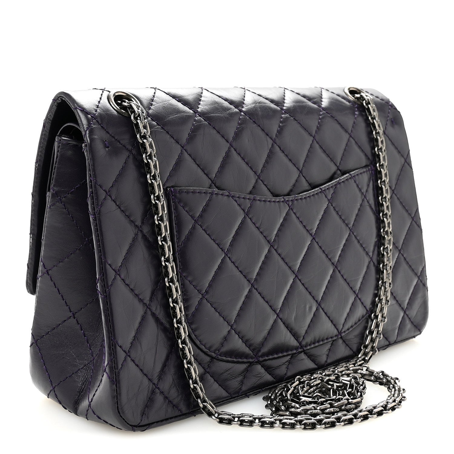 Aged Calfskin Quilted 2.55 Reissue 226 Flap Purple