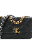 Lambskin Quilted Medium CHNL 19 Flap Black