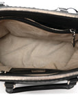 City Calf Hand Stitched Large Galleria Double Zip Tote Black