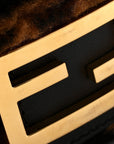 Shearling Vitello Dolce Macro FF 1974 Baguette Tobacco Black