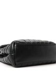 Calfskin Y Quilted Monogram Small Loulou Chain Satchel Black