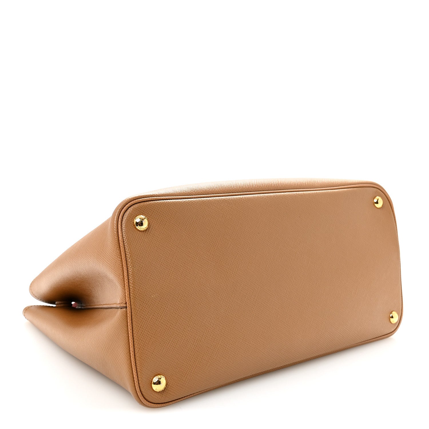 Saffiano Cuir Medium Double Bag Caramel Fuoco