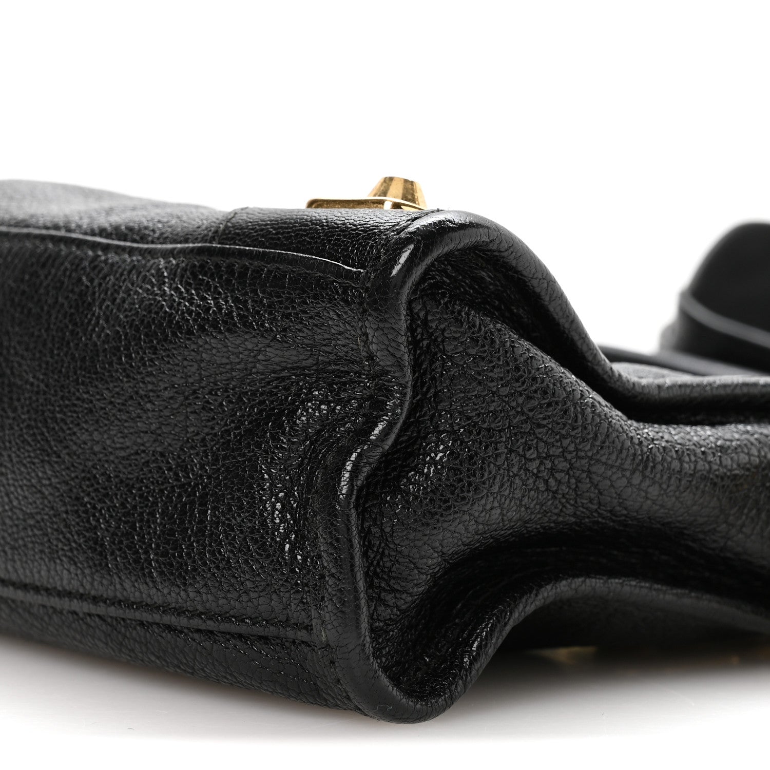 Chevre Gold Metallic Edge Hardware Mini City Black
