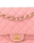 Caviar Quilted Medium Double Flap Light Pink