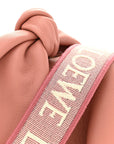 Calfskin Shearling Small Bunny Shoulder Bag Peach Bloom