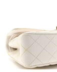 Caviar Quilted Small Double Flap White
